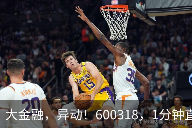 大金融，异动！600318，1分钟直线涨停